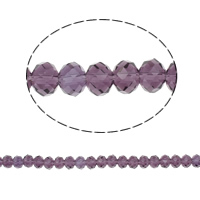 Rondell Kristallperlen, Kristall, AA grade crystal, violett, 6x8mm, Bohrung:ca. 1.5mm, Länge:ca. 17 ZollInch, 10SträngeStrang/Tasche, verkauft von Tasche