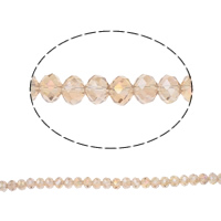 Rondelle Crystal Beads, imitation CRYSTALLIZED™ element crystal, Silver Champagne, 6x8mm, Hole:Approx 1mm, Length:Approx 15 Inch, 10Strands/Bag, Approx 72PCs/Strand, Sold By Bag
