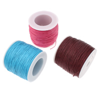 Wax Cord, Waxed Cotton Cord, with plastic spool, more colors for choice, 1mm, Approx 80Yard/Spool, Sold By Spool