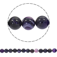 Natürliche Streifen Achat Perlen, rund, synthetisch, verschiedene Größen vorhanden, violett, Bohrung:ca. 1mm, verkauft per ca. 15 ZollInch Strang