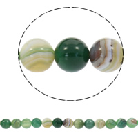 Natürliche Streifen Achat Perlen, rund, synthetisch, verschiedene Größen vorhanden, grün, Bohrung:ca. 1mm, verkauft per ca. 15 ZollInch Strang