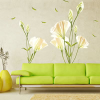 Αυτοκόλλητα τοίχου, Πλαστικό PVC, Λουλούδι, κόλλα, 500x700mm, 10Σετ/Παρτίδα, Sold Με Παρτίδα