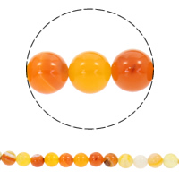 Natürliche Streifen Achat Perlen, rund, synthetisch, verschiedene Größen vorhanden, orange, Bohrung:ca. 1mm, verkauft per ca. 15 ZollInch Strang