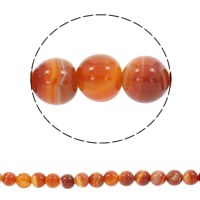 Natürliche Streifen Achat Perlen, rund, synthetisch, verschiedene Größen vorhanden, rot, Bohrung:ca. 1mm, verkauft per ca. 15 ZollInch Strang