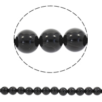 Natürliche schwarze Achat Perlen, Schwarzer Achat, rund, synthetisch, verschiedene Größen vorhanden, Bohrung:ca. 1mm, verkauft per ca. 15 ZollInch Strang