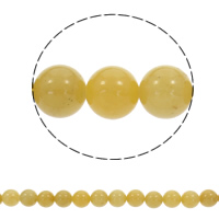 Zitronen Jade Perle, rund, synthetisch, verschiedene Größen vorhanden, Bohrung:ca. 1mm, verkauft per ca. 15.5 ZollInch Strang