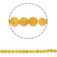 Jade Yellow Beads, Round, different size for choice, Hole:Approx 1mm, Sold Per Approx 15 Inch Strand