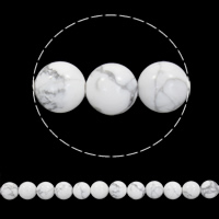 Turquesa blanco natural Abalorio, Esférico, diverso tamaño para la opción, agujero:aproximado 1mm, Vendido para aproximado 15 Inch Sarta