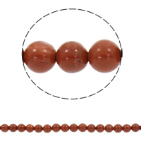 Roter Jaspis Perle, rund, synthetisch, verschiedene Größen vorhanden, Bohrung:ca. 1mm, verkauft per ca. 15 ZollInch Strang