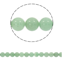 Grüner Aventurin Perle, rund, synthetisch, verschiedene Größen vorhanden, Bohrung:ca. 1mm, verkauft per ca. 15 ZollInch Strang