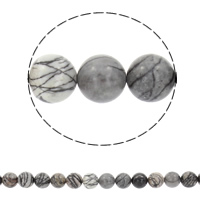 schwarze Seide Stein Perle, rund, synthetisch, verschiedene Größen vorhanden, Bohrung:ca. 1mm, verkauft per ca. 15 ZollInch Strang