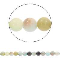 Amazonit Perlen, rund, verschiedene Größen vorhanden, farbenfroh, Bohrung:ca. 1mm, verkauft per ca. 15 ZollInch Strang