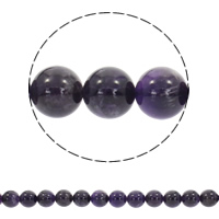 Natürliche Amethyst Perlen, rund, synthetisch, Februar Birthstone & verschiedene Größen vorhanden, Bohrung:ca. 1mm, verkauft per ca. 15.5 ZollInch Strang