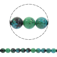 Synthetischer Chrysokoll Perle, rund, verschiedene Größen vorhanden, Bohrung:ca. 1mm, verkauft per ca. 15.5 ZollInch Strang