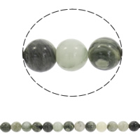 Green Hair Stone Beads, Round, different size for choice, Hole:Approx 1mm, Sold Per Approx 15.5 Inch Strand