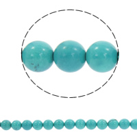Perles turquoises, turquoise synthétique, Rond, normes différentes pour le choix, bleu turquoise, Trou:Environ 1mm, Vendu par Environ 15.5 pouce brin