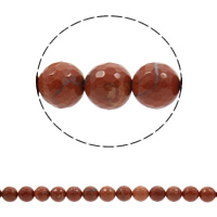 Roter Jaspis Perle, rund, synthetisch, facettierte, 10mm, Bohrung:ca. 1mm, ca. 38PCs/Strang, verkauft per ca. 15 ZollInch Strang