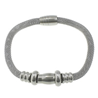 Stainless Steel Mesh Bracelet, original color, 8x8mm, 16x8.5mm, 5mm, 14x9mm, Length:Approx 9 Inch, 5Strands/Lot, Sold By Lot