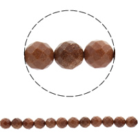 Natural Goldstone Beads, Round, different size for choice & faceted, Hole:Approx 1mm, Sold Per Approx 14.5 Inch Strand