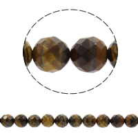 Tiger Eye Beads, Runde, syntetisk, forskellig størrelse for valg & facetteret, Hole:Ca. 1mm, Solgt Per Ca. 15 inch Strand