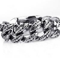 Titanium Steel Bracelet, twist oval chain & for man & blacken, 31mm, Length:Approx 8 Inch, 3Strands/Lot, Sold By Lot