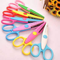 Scissors, Plastic, with Stainless Steel, mixed colors, 130mm, 10PCs/Lot, Sold By Lot