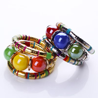Memory Wire Bracelet Zinc Alloy with Acrylic with 5cm extender chain plated Bohemian style &  & enamel nickel lead & cadmium free 40mm Sold Per Approx 6.5 Inch Strand