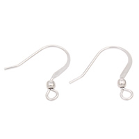 Stainless Steel Hook Earwire, with loop, original color, 16x15x2mm, Hole:Approx 2mm, 250Pairs/Bag, Sold By Bag