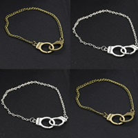 Tibetan Style Bracelet, with iron chain, Handcuffs, word freedom, plated, twist oval chain, more colors for choice, nickel, lead & cadmium free, 230mm, Sold Per Approx 9 Inch Strand