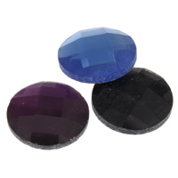 Glass Cabochons, Flat Round, flat back & faceted, more colors for choice, 16x4mm, 250PCs/Bag, Sold By Bag