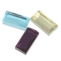 Cabochons en verre, rectangle, dos plat & facettes, plus de couleurs à choisir, 5x10x3mm, 1600PC/sac, Vendu par sac
