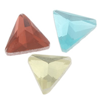 Glass Cabochons, Triangle, flat back & faceted, more colors for choice, 8x8x4mm, 400PCs/Bag, Sold By Bag