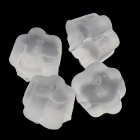 Silicone Ear Nut Component, Flower, 3x4mm, Hole:Approx 1mm, 200PCs/Bag, Sold By Bag
