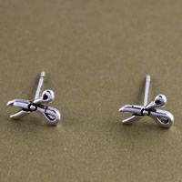 Thailand Sterling Silver Stud Earring with plastic earnut Scissors Sold By Pair
