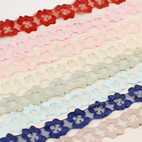 Lace Trim & Ribbon Flower mixed colors 50mm  Sold By Bag
