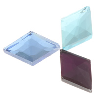 Glass Cabochon, Rhombus, flat back & faceted, more colors for choice, 8x13x3mm, 650PCs/Bag, Sold By Bag