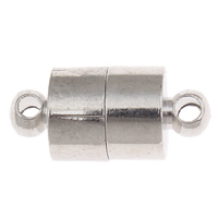 Brass Magnetic Clasp Column platinum color plated single-strand nickel lead & cadmium free Approx 1mm Sold By Bag
