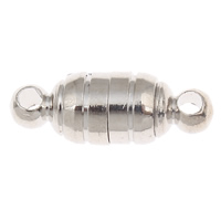 Brass Magnetic Clasp, platinum color plated, single-strand, nickel, lead & cadmium free, 15x5mm, Hole:Approx 1mm, Sold By PC