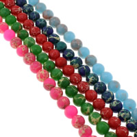 Impression Jaspis Perle, rund, synthetisch, verschiedene Größen vorhanden, keine, Bohrung:ca. 1mm, Länge:ca. 15 ZollInch, verkauft von Menge