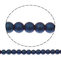 Nicht-magnetische Hämatit Perlen, Non- magnetische Hämatit, rund, bunte Farbe plattiert, verschiedene Größen vorhanden & satiniert, blau, Bohrung:ca. 2mm, Länge ca. 15.3 ZollInch, verkauft von Menge