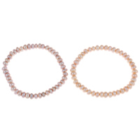 Freshwater Cultured Pearl Bracelet Freshwater Pearl Button natural 7-8mm Sold Per Approx 7.5 Inch Strand