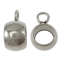 Stainless Steel Bail Beads, Donut, original color, 4.5x10x7mm, Hole:Approx 2mm,5mm, 100PCs/Lot, Sold By Lot