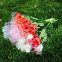 Оформление искусственными цветами, Закручивать шелк, с пластик, Форма цветка, разноцветный, 64cm, 10ПК/сумка, продается сумка