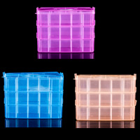 Caixa de jóias da unha, plástico, Retângulo, 30 células & transparente, Mais cores pare escolha, 245x170x185mm, vendido por PC