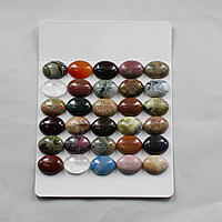 Gemstone Cabochon, natural, different size for choice & flat back & mixed, Sold By Lot