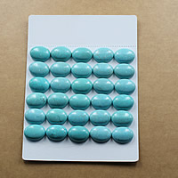 Turquoise Cabochon Flat Oval & flat back light blue Sold By Lot