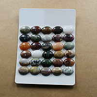 Gemstone Cabochon natural & flat back & mixed golden Sold By Lot