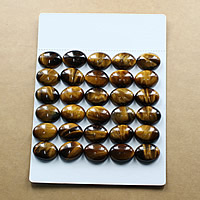 Tiger Eye Cabochon, Flat Oval, natural, different size for choice & flat back, yellow, Grade A, Sold By Lot