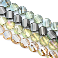 Torsion-Kristall-Perlen, Kristall, Twist, bunte Farbe plattiert, facettierte, mehrere Farben vorhanden, 22x9mm, Bohrung:ca. 1mm, ca. 25PCs/Strang, verkauft per ca. 22 ZollInch Strang