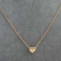 Zinc Alloy Jewelry Necklace with 2inch extender chain Heart gold color plated twist oval chain Sold Per Approx 13 Inch Strand